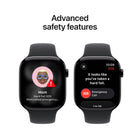 Apple Watch Series 11 - 46 mm - GPS - Jet Black Aluminium Case with Black Sport Band - M/L-With a super-durable glass display that’s 2x more scratch-resistant than Series 10. Series 11 also has a water-resistance rating of 50 m and is IP6X dust-resistant