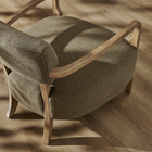 Modway Zinnia Linen Blend Accent Chair - Olive-Oversized Seat