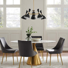 Modway Declare 5-Light 6" Arm Pendant - Black-Satin Brass Accents