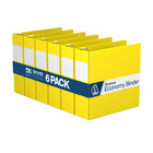 Davis Group Premium Economy Binder - D Ring - 3" - Yellow - 6 Pack-3 Ring Binder