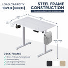 MotionGrey Ergo2 Electric Height Adjustable 47" W Sit-to-Stand Desk with Memory Settings - White-Industry Leading - The MotionGrey Standing desk has an extended height range. The MG digital keypad can set your favorite sitting and standing heights, then simply press on the saved setting to return to that position
