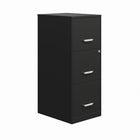Hirsh 3-Drawer Vertical File Cabinet with Lock - Black-Ships fully assembled