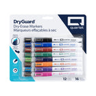 Quartet DryGuard Dry Erase Whiteboard Markers - Low Odour Ink - Fine Tip - Assorted Colours - Magnetic Cap with Built-in Eraser - 16 Piece Set-Tests with DryGuard markers left uncapped for 24 hours and given an equal recovery period. Recovery may vary depending on uncapping duration and other environmental factors