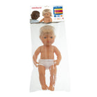 Miniland Educational Baby Doll Caucasian Girl with Hearing Aid 15" - Polybagged-Articulated arms and legs