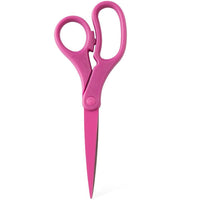 JAM Paper Heavy Duty Multi-Purpose Precision Scissors - 8" - Pink-All-Purpose Straight Blade Scissors | Colour: Hot Pink Fuchsia