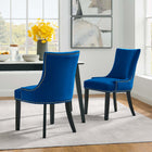Modway Marquis Performance Velvet Dining Chairs - Navy - 2 Pack-Dense Foam Padding for Comfort