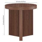 Hudson&Canal Holm 22" Wide Round Fluted Side Table - Satin Walnut-Product Dimensions: 22" L x 22" W x 22" H