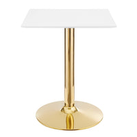 Modway Verne 24" Square Dining Table - Gold White-Modern Dining Table