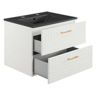 Modway Daybreak 24" Bathroom Vanity - White/Black-Ceramic Sink With Integrated Countertop