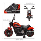 Aosom 6V Kids Electric Ride-On Motorcycle with Training Wheels -Red-Removable training wheels for practice 
