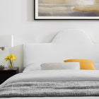 Modway Soleil Performance Velvet King Bed - White-Wood Slat Support System
