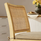 Modway Ovard Wood and Rattan Counter Stool - Natural-Removable Padded Cushion