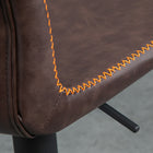 HOMCOM Counter Height Swivel PU Leather Bar Stools - Brown - 2 Pack-Colour: Brown
