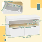 Qaba Kids Bookshelf with 2 Drawers - White-Smooth surface that is easy to clean
