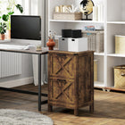 HOMCOM 2-Drawer Letter/A4 Filing Cabinet - Rustic Brown-Quality drawer slides ensure silence and smoothness for easy access
