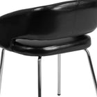 Flash Furniture Fusion Series Contemporary Leather Side Reception Chair - Black-Curvaceous Frame