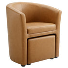 Modway Divulge Armchair and Ottoman - Tan-Wooden frame and foot caps
