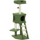 PawHut 47" Cat Tree Tower with Condo, Ladder and Scratching Posts - Ball-Multi-level design satisfies your cat's instinct for climbing 