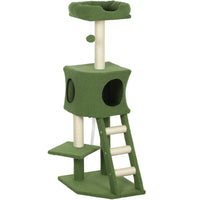 PawHut 47" Cat Tree Tower with Condo, Ladder and Scratching Posts - Ball-Multi-level design satisfies your cat's instinct for climbing 
