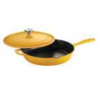 Tramontina Bestow 12" Enameled Cast Iron Skillet with Lid - Sunrise with Stainless Steel Knob-Cast iron construction provides superior heat retention and distribution