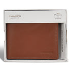 Champs Onyx Leather Zip Bi-Fold Wallet - Brown-6 Credit card slots