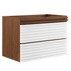 Modway Render 30" Wall-Mount Bathroom Vanity Cabinet - White/Walnut-7