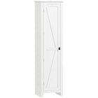 HOMCOM 67" H Kitchen Pantry Cabinet with Barn Door - White-Five-tier layout maximizes vertical storage 