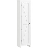 HOMCOM 67" H Kitchen Pantry Cabinet with Barn Door - White-Five-tier layout maximizes vertical storage 