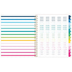 AT-A-GLANCE 2027 Emily Ley Simplified Large Weekly/ Monthly Planner - 11-1/4" x 9" - Happy Stripe - Bilingual-Durable poly cover features the colourful Happy Stripe design highlighted by a gold foil-bordered date badge