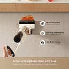 Mova K30 Wet Dry Vacuum - White -The exclusive brush roller allows for precise cleaning of baseboards and corners. The cordless vacuum mop effortlessly moves around your home and stairs with its 8.8lbs lightweight and self-propelled design.
