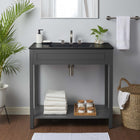 Modway Altura 36" Bathroom Vanity - Grey/Black-Integrated Ceramic Sink Basin