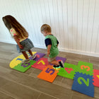 Kore Design Foam Play Mat for Kids Interlocking Hopscotch (12.6×12.6x0.40") - Set of 12-Interactive playtime: Inspire your child's love for puzzles with our vibrant number puzzle mat, sparking hours of both excitement and learning in a single playtime session!