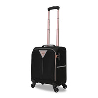 TUCCI Italy Abito 16" Softside Carry-on Luggage - 360-Degree Spinner - Black-Soft Case with Smooth Round Bond Edges - Flexible soft‑side construction designed for lightweight handling, easier packing, and enhanced impact absorption