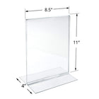 Azar Desktop/Countertop Bottom Loading Plastic Document Holder - Clear - 3 Pack-Bottom Loading