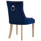 Modway Pose Performance Velvet Dining Chair - Navy - 4 Pack-Studded Nailhead Trim