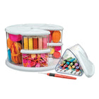 Deflecto Carousel 9 Bin Rotating Organizer - White-See your supplies at a glance with this lazy-Susan style organizer