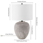 Hudson&Canal Shira 23" Tall Ceramic Table Lamp with Fabric Shade - Cool Terracotta/White-Product Dimensions: 14" L x 14" W x 23" H
