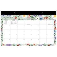 Mead 2026-27 Fruit & Floral Compact Desk Pad - 18" x11" - 15 Months - Bilingual-Page Size: 17 3/4" H X 10 7/8" W