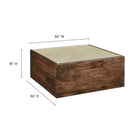 Modway Truett Square Wood Rattan Coffee Table - Walnut-Mango Wood Veneer