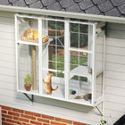 PawHut 61" H Outdoor Catio Window Box - White-Suitable for housing 2-3 cats comfortably, each up to 22 lbs. (10 kg) 
