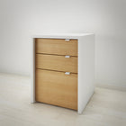 Nexera Multi-Purpose Storage Office Storage And Filling Cabinet - White/Natural Maple-1 legal size filing drawer on heavy duty full extension slides giving full access to files at the back