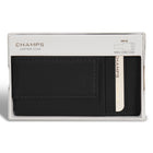 Champs Onyx Leather Mag Card Case - Black-Side slip pocket