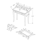 Monarch Specialties - 3103 Bureau 36 po- Blanc Antique Traditionnel-Un bureau d'ordinateur de conception durable, fini sur tous les côtés, facile à assembler avec des instructions illustrées et toute la quincaillerie incluse.