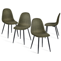 Homy Casa Upholstered Guest & Reception Chairs - Green Fabric - 4 Pack-Breathable brushed fabric: Keeps you cool and comfortable during long sitting sessions.