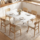 HOMCOM 47.2" Lockable Wheel Mobile Drop Leaf Folding Dining Table for 2-4 - White-Six wheels to move around easily, with brakes to stand in place