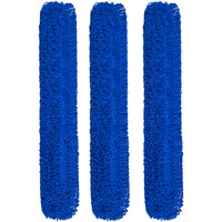 Gritt Commercial Microfiber Looped Dust Mop Pad Head - 60" x 5" - Blue - 3 Pack-Microfiber mop head ensures efficient cleaning