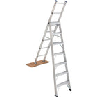 Featherlite 2700 Series 14' Industrial Duty Aluminum Multi-Way Ladder-Stepladder Height: 7'