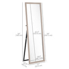 HOMCOM Full Body Mirror with Frame - 21" W x 64" H - Silver-Shatterproof tempered glass provides extra safety 
