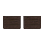 Manhattan Comfort Evelyn 32" Modern 3-Drawer Nightstand 2-Piece Set - Brown-Modern Nightstand for Bedroom and Living Room Use. Set of 2