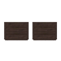 Manhattan Comfort Evelyn 32" Modern 3-Drawer Nightstand 2-Piece Set - Brown-Modern Nightstand for Bedroom and Living Room Use. Set of 2